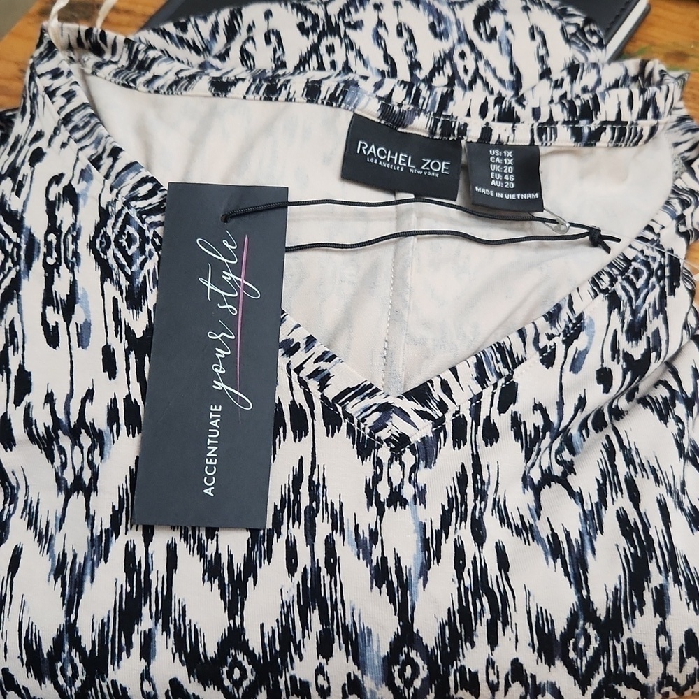 Rachel Zoe Shirt Dress Size 1X Casual Vacation Cruise Lagenlook - Picture 10 of 10